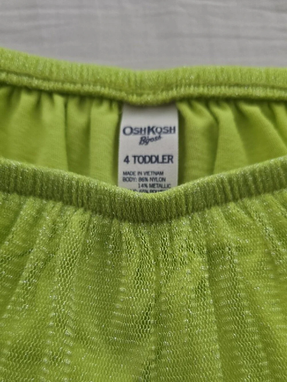 OshKosh B'gosh Neon Lime Ruffle Toddle Tulle Tutu Skirt